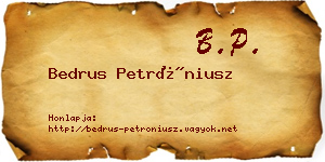 Bedrus Petróniusz névjegykártya